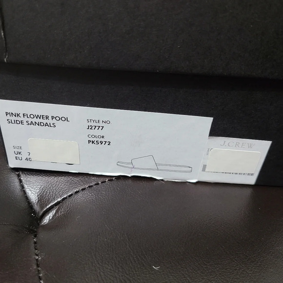 NIB J.Crew Pink Flower Pool Slide Sandals Jelly Type Sandals Size 10 - Picture 7 of 7